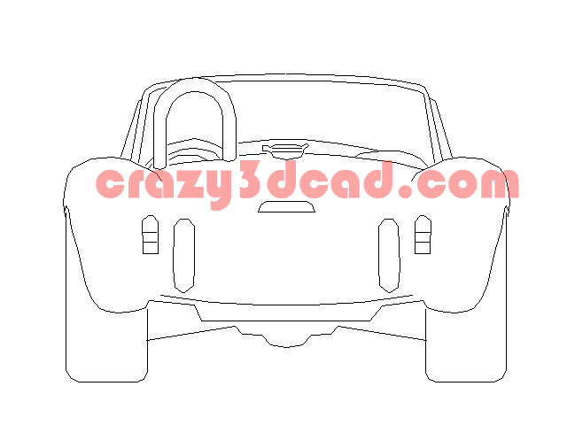 Classic car rear view CAD Block